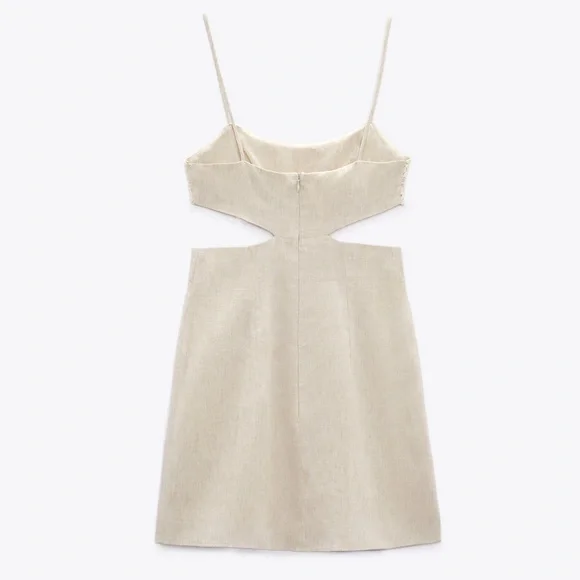 NWT Zara crochet linen blend cut out dress blogger favorite - Picture 4 of 4